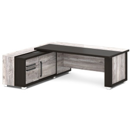 Стол с тумбой и греденцией (с блоком розеток) Grace L-17 пр/л