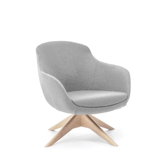 NOBLE Wood Кресло крутящ СЕРЫЙ M