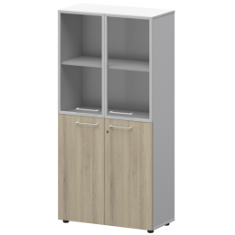 Шкаф высокий комб. Кортез СМШ48.28F.28RS(Б) Кронберг/Белый