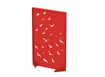 Перегородка с декором "Перелетные птицы" 120х40х140  (33 Алый коралл)