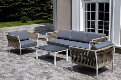 "Касабланка" лаунж-зона плетеная из роупа 5-местная, цвет серый