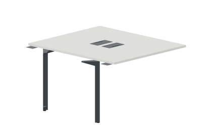 Составной стол на 2 рабочих места 158х156,6х75см (2 металлических аутлета) - приставной элемент
