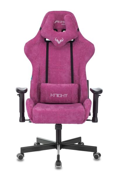 Кресло игровое Zombie VIKING KNIGHT Fabric малиновый Light-15 с подголов. крестов. металл
