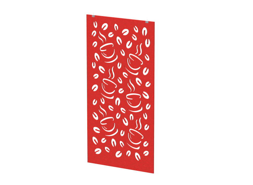 Перегородка с декором "Кофе" (фурнитура в комплекте) 120х1,2х240 (33 Алый коралл)