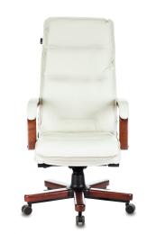 Кресло руководителя Бюрократ T-9927WALNUT слоновая кость кожа крестов. металл/дерево