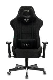Кресло игровое Zombie VIKING KNIGHT Fabric черный Light-20 с подголов. крестов. металл