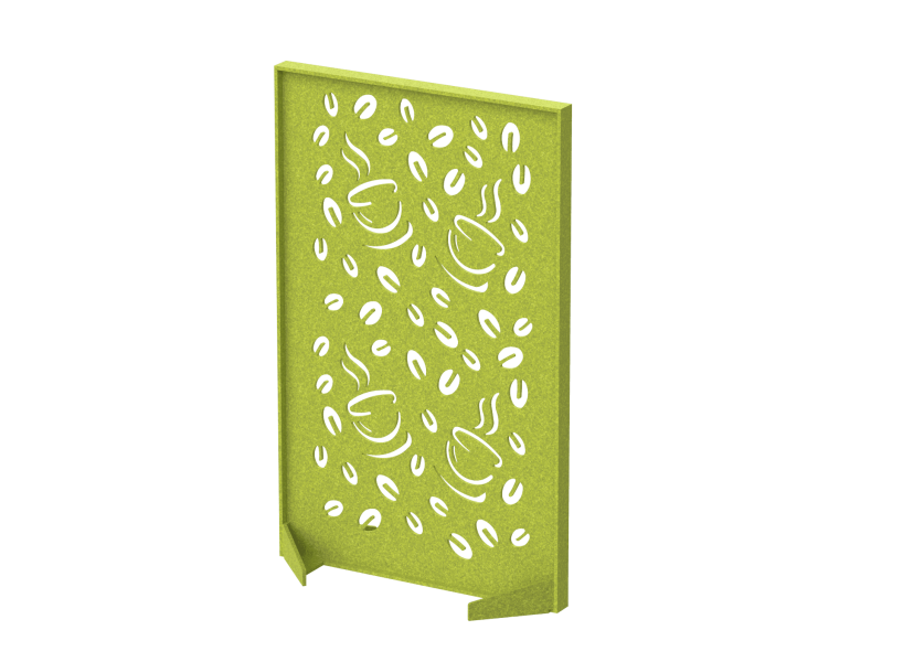 Перегородка с декором  "Кофе" 80х40х140 (17 Хвойно-зеленый)