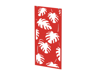 Перегородка с декором "Пальмы" (фурнитура в комплекте) 120х1,2х240 (33 Алый коралл)