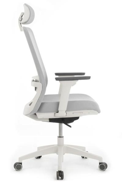 Кресло WORK W-218C white Светло-серый пластик/Светло-серая сетка
