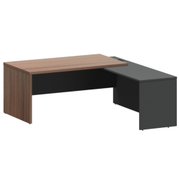 Стол руководителя правый Кортез KZP-18R Темный шимо/Графит