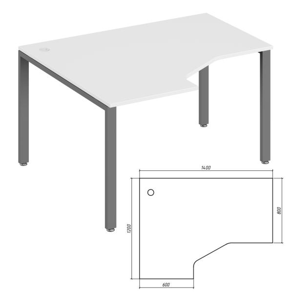 Эргономичный стол левый Trend Metal TDM32215445