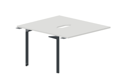 Составной стол на 2 рабочих места 138х156,6х75см (2 эргономичных выреза) - приставной элемент