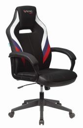 Кресло игровое Zombie VIKING 3 AERO белый/синий/красный сиденье черный текстиль/эко.кожа крестов. пл