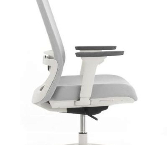 Кресло WORK W-218C white Светло-серый пластик/Светло-серая сетка
