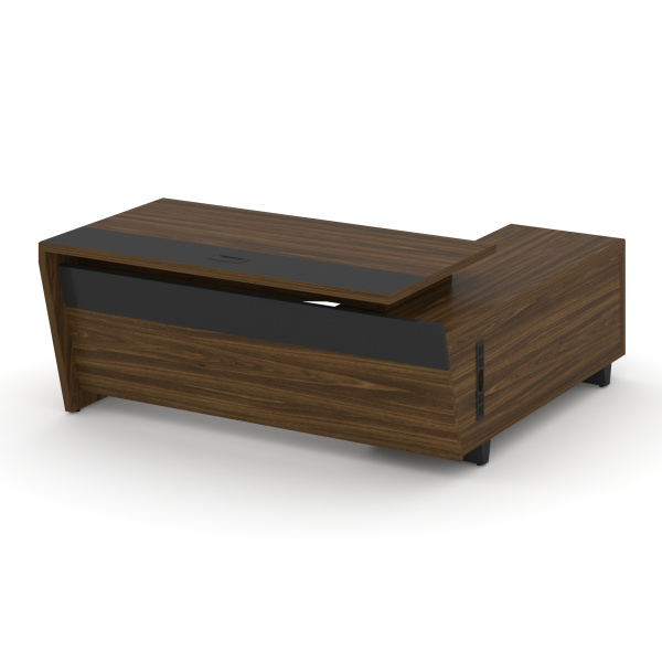 Стол руководителя с опорной тумбой, левый Corner
