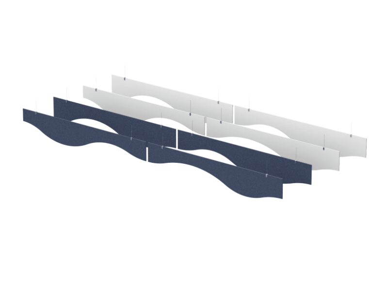 Декоративная потолочная конструкция "Волны"(фурнитура в комплекте) 240х120х30  (05 Синий шторм)