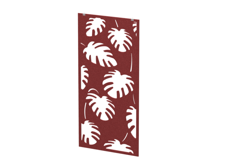 Перегородка с декором "Пальмы" (фурнитура в комплекте) 100х1,2х200 (35 Малиновый сироп)