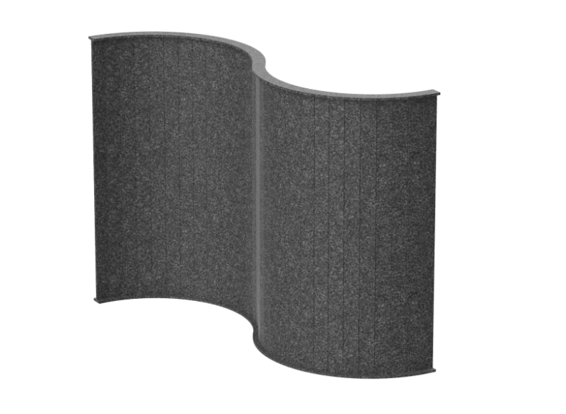 Перегородка S-образная 199х46х140 (06 Мокрый асфальт)