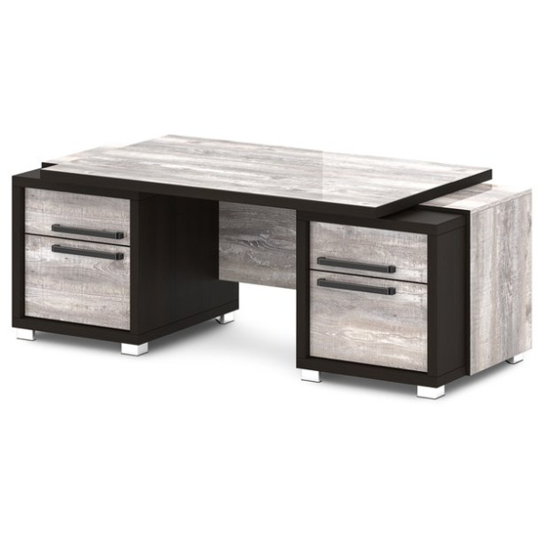 Стол с 2 тумбами, глянцевая столешница Grace L-212