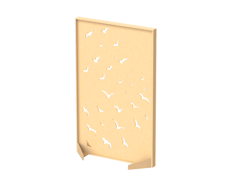 Перегородка с декором "Перелетные птицы" 80х40х160 (43 Карибский песок)