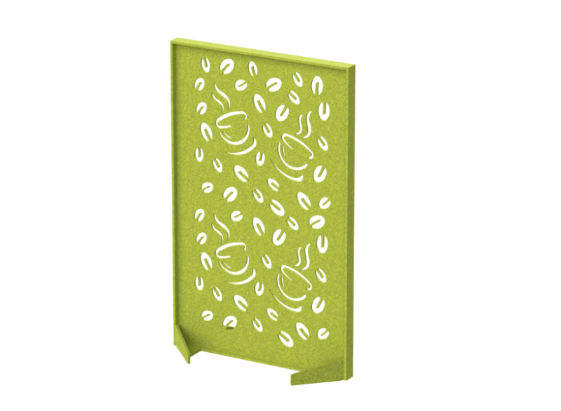 Перегородка с декором  "Кофе" 80х40х140 (17 Хвойно-зеленый)