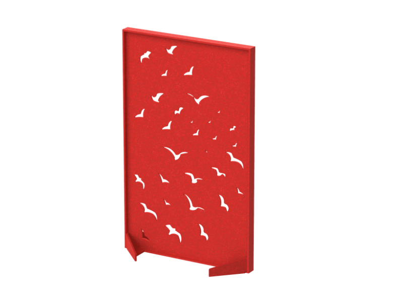 Перегородка с декором "Перелетные птицы" 120х40х140  (33 Алый коралл)