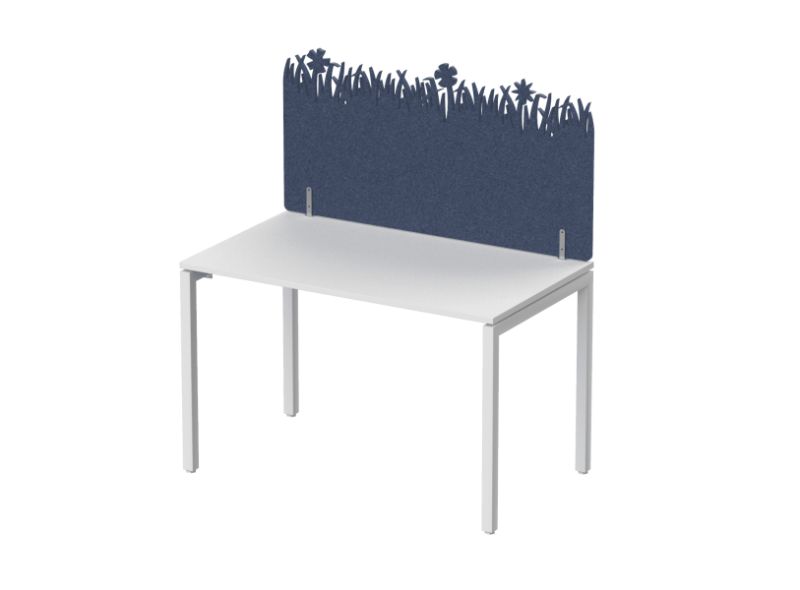 Экран фронтальный / боковой, с декором "Зеленая поляна", без фурнитуры 120х1,2х60 (05 Синий шторм)