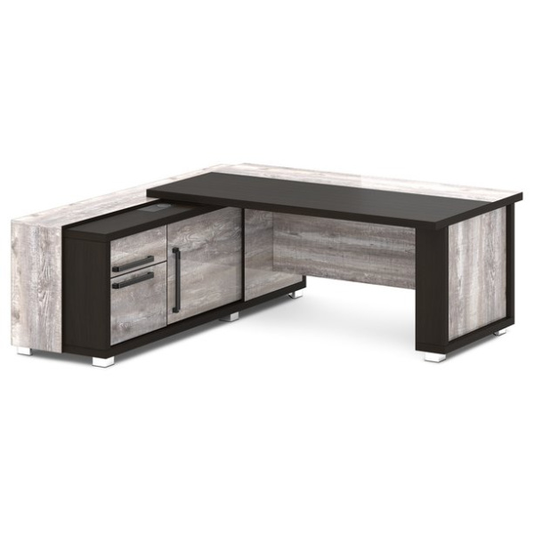 Стол с тумбой и греденцией (с блоком розеток) Grace L-16 пр/л